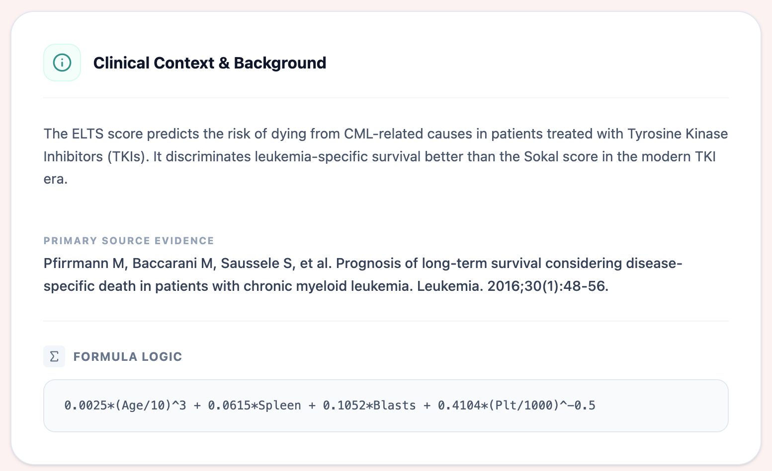 OncoToolkit ELTS Formula Display