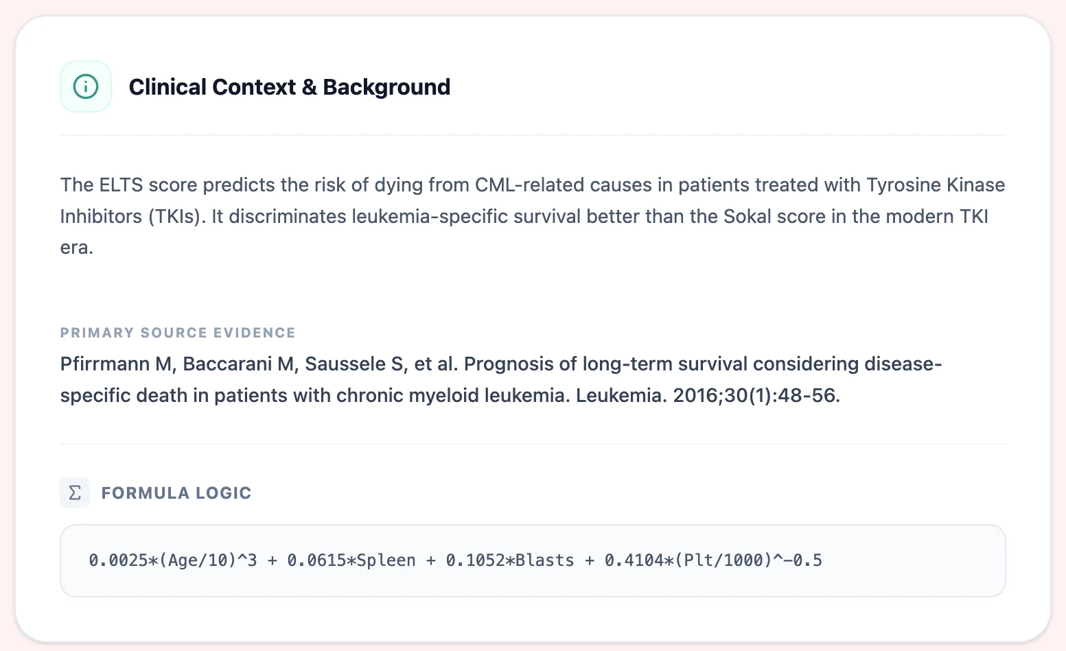 OncoToolkit ELTS Formula Display