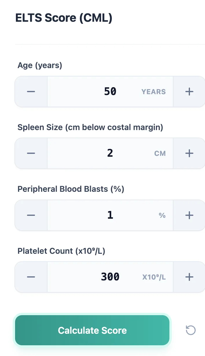 OncoToolkit ELTS Calculator Input Interface