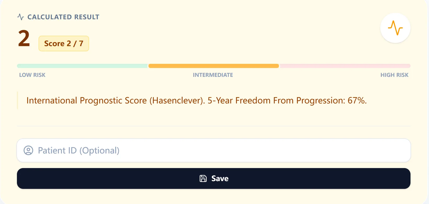Calculated result view