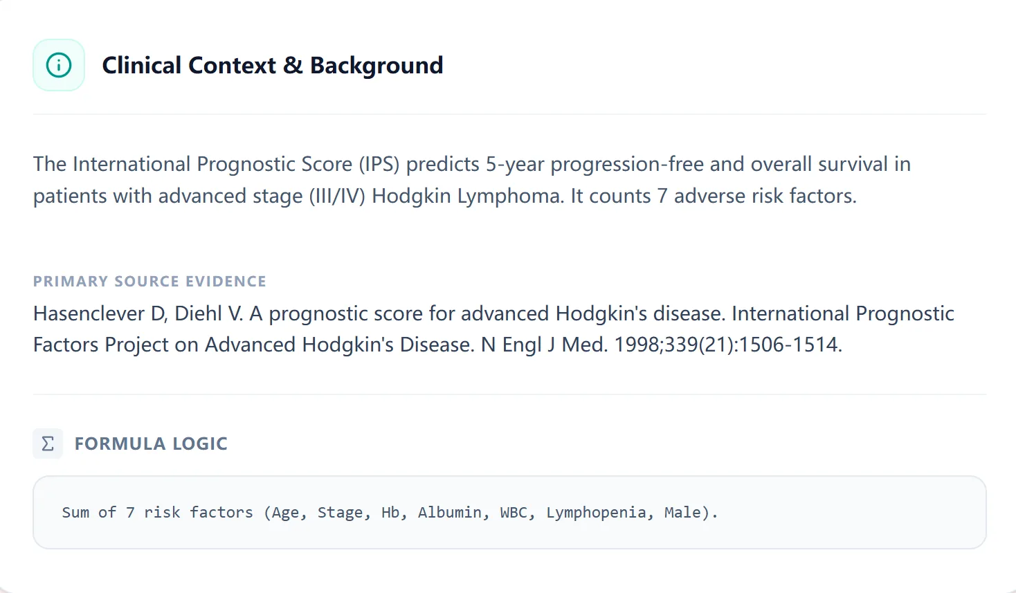 Clinical background section