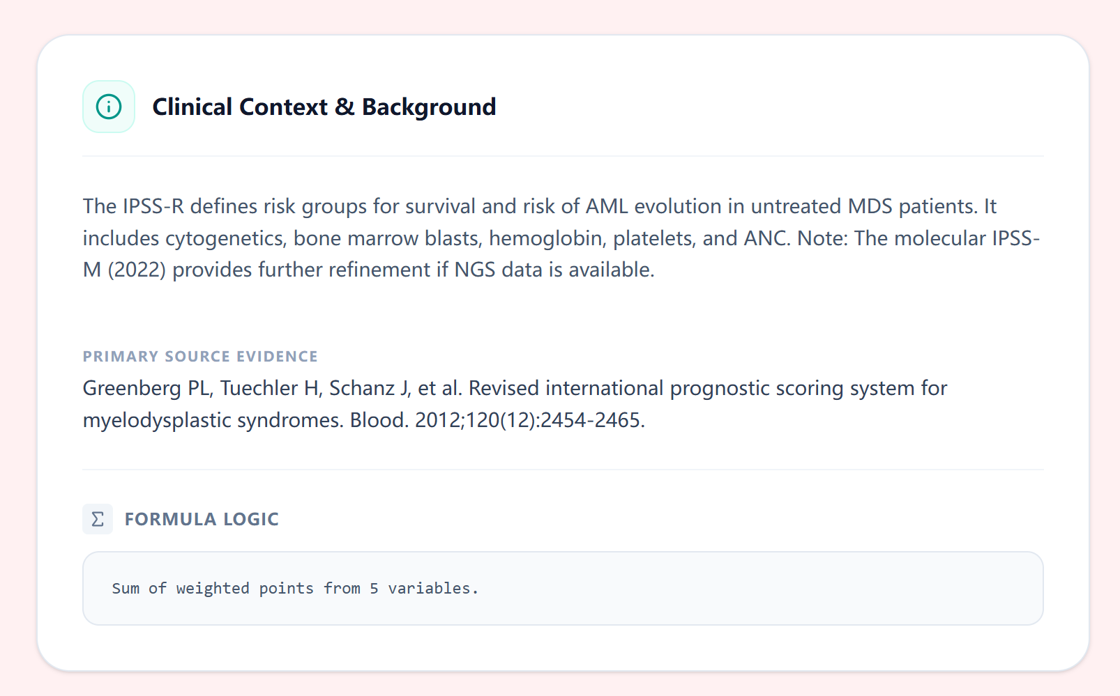 Background panel summary