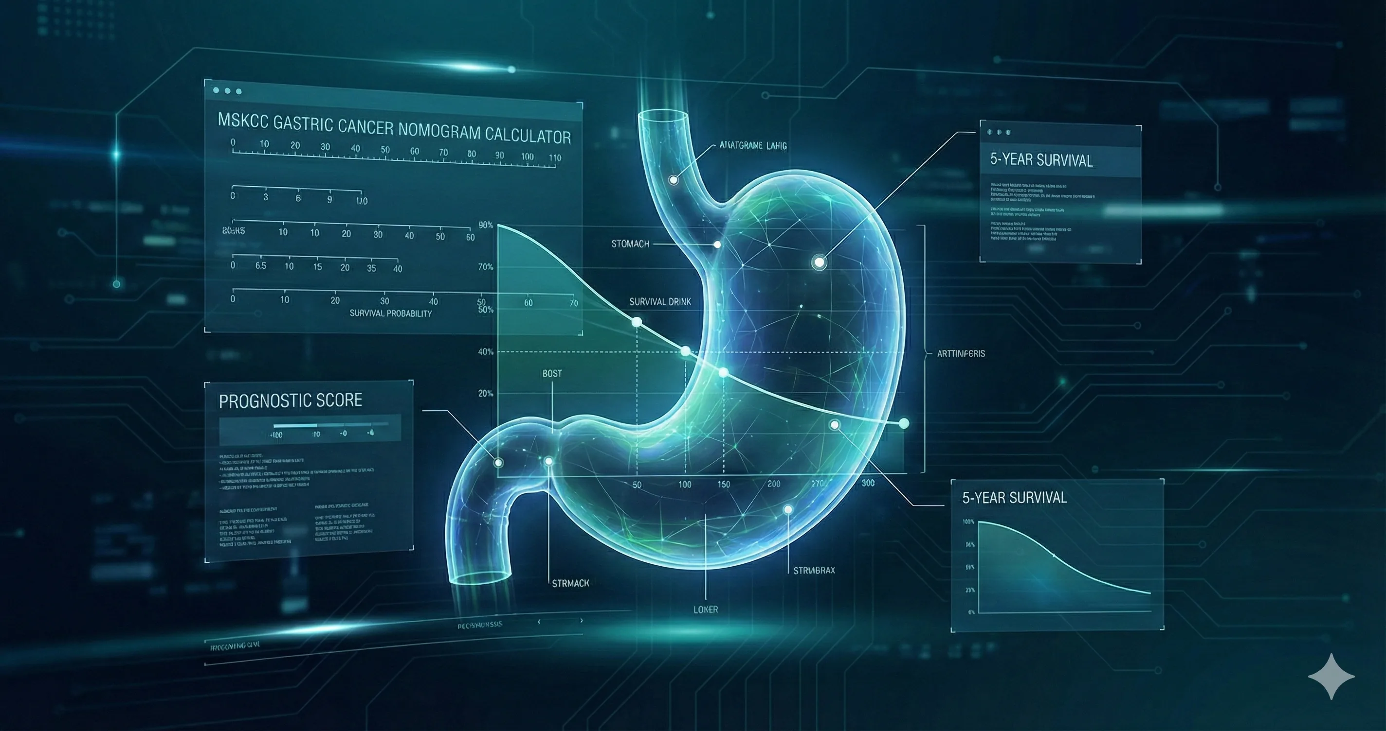 MSKCC Gastric Cancer Nomogram Calculator Interface