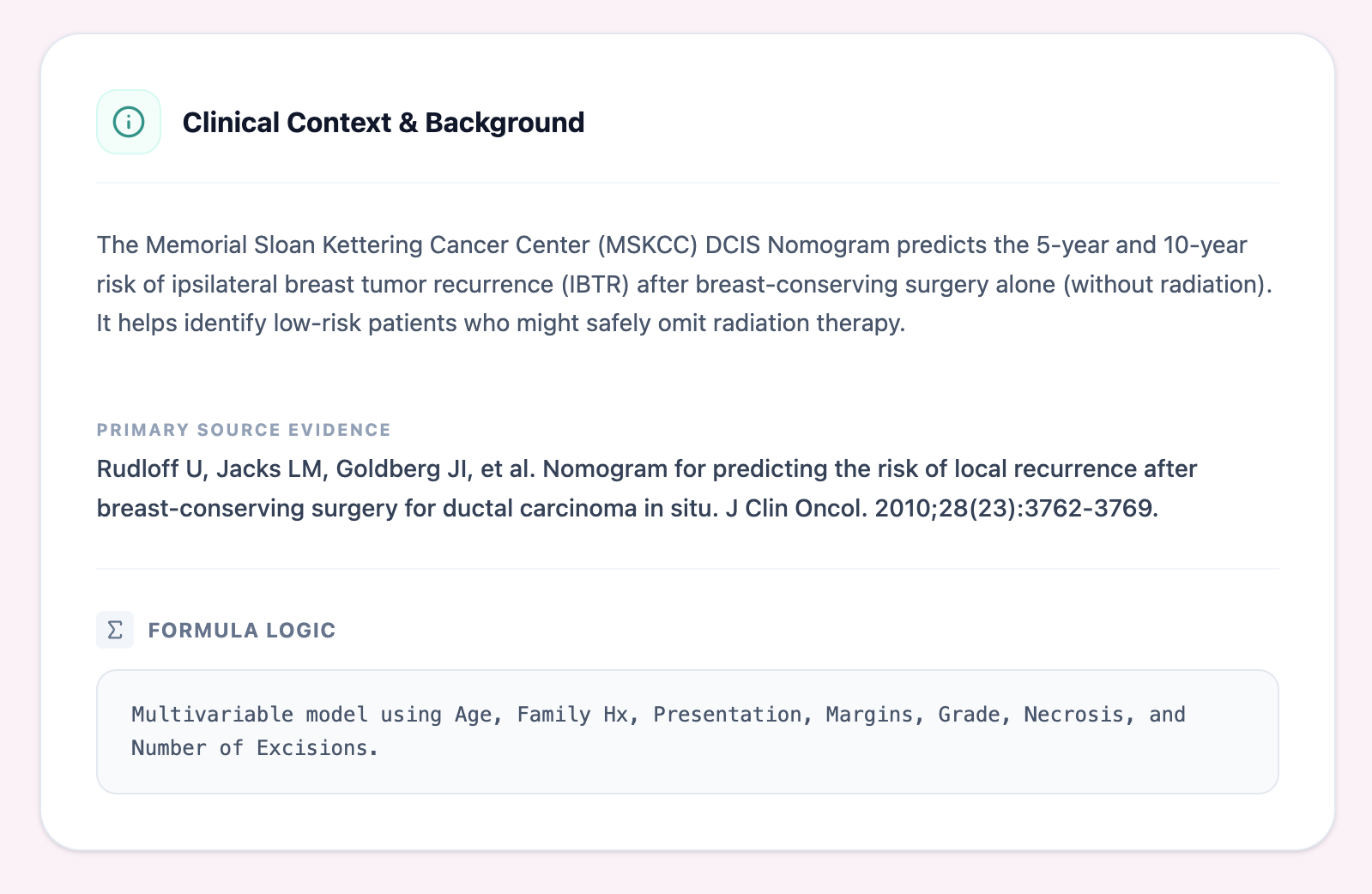MSKCC Clinical Background