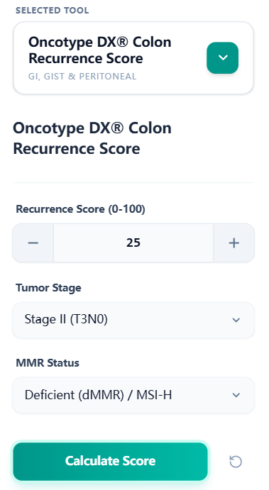 OncoToolkit CRS Calculator Inputs