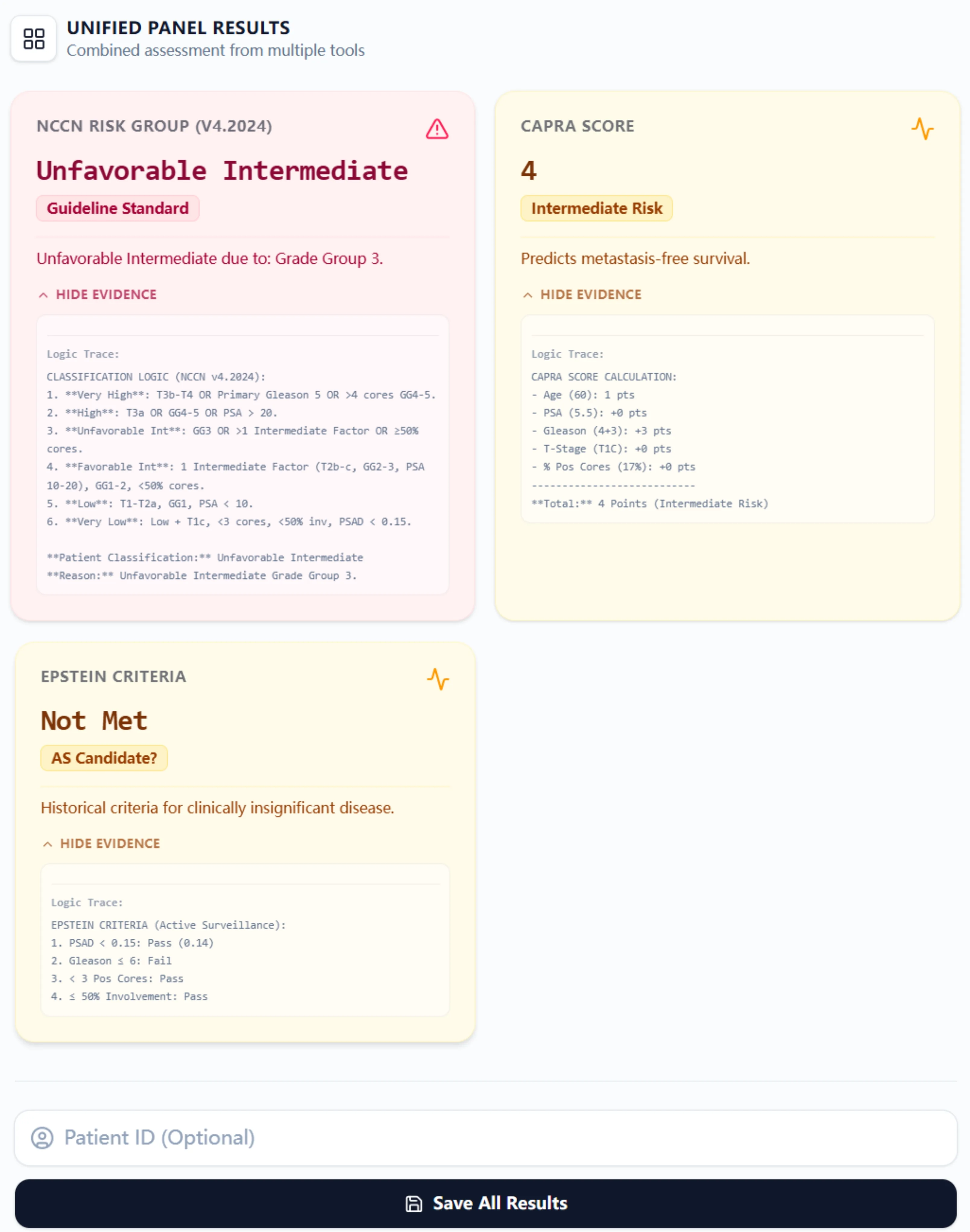 Results Interface Example
